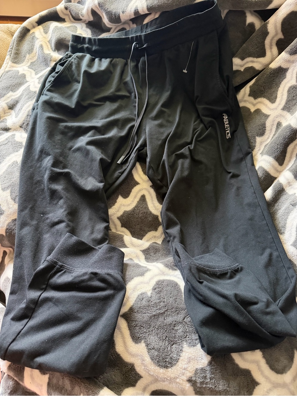 Fabletics Black Men's Jogger Pants with Drawstring Waist